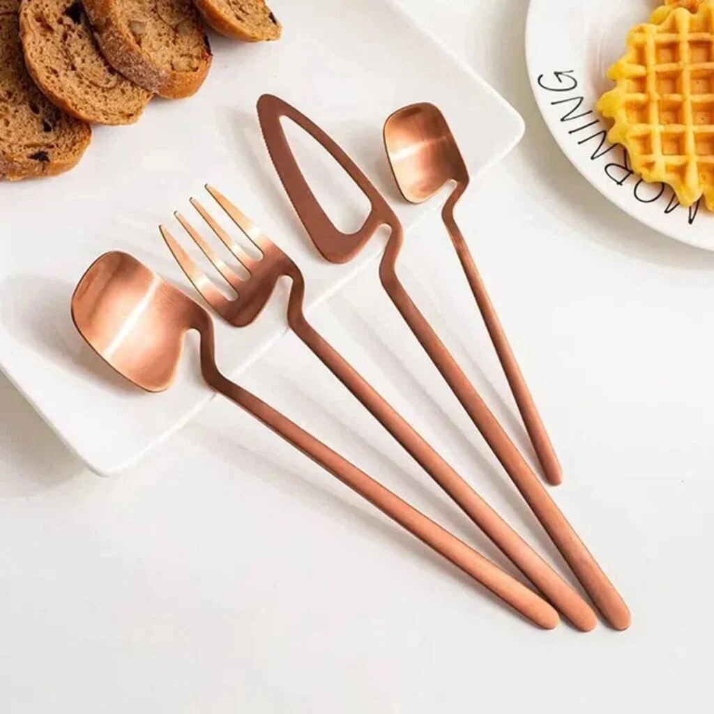 Contemporary Cutlery Set – sculptural design, matte finish