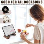 Cookbook Stand – cross-shaped frame, adjustable tilt, dark brown wood