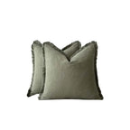 Cotton Linen Cushion Covers – fringed edges, soft textured