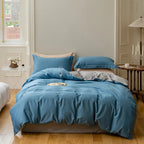 Cotton Satin Duvet Cover – reversible design, hidden zipper