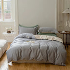 Cotton Satin Duvet Cover – reversible design, hidden zipper