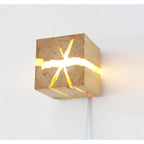 Cracked Wood Cube Wall Light