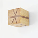 Cracked Wood Cube Wall Light