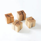 Cracked Wood Cube Wall Light