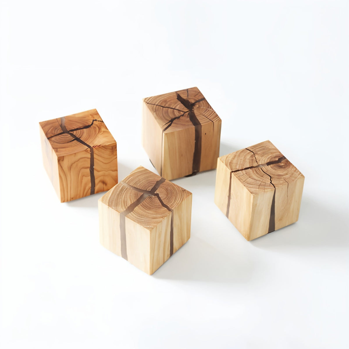 Cracked Wood Cube Wall Light