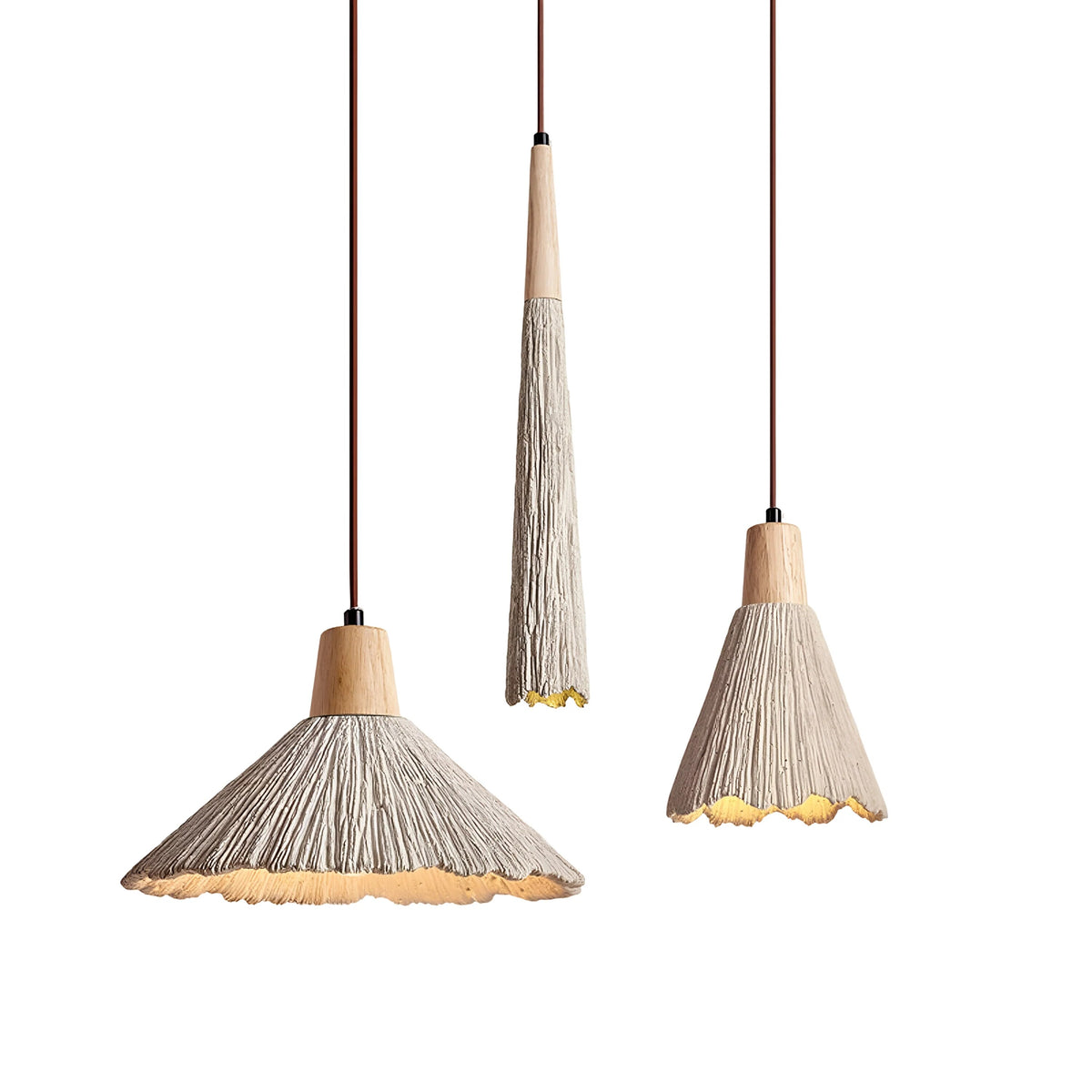 Cream Cement Pendant Light – wabi-sabi finish, warm light, E27 compatible