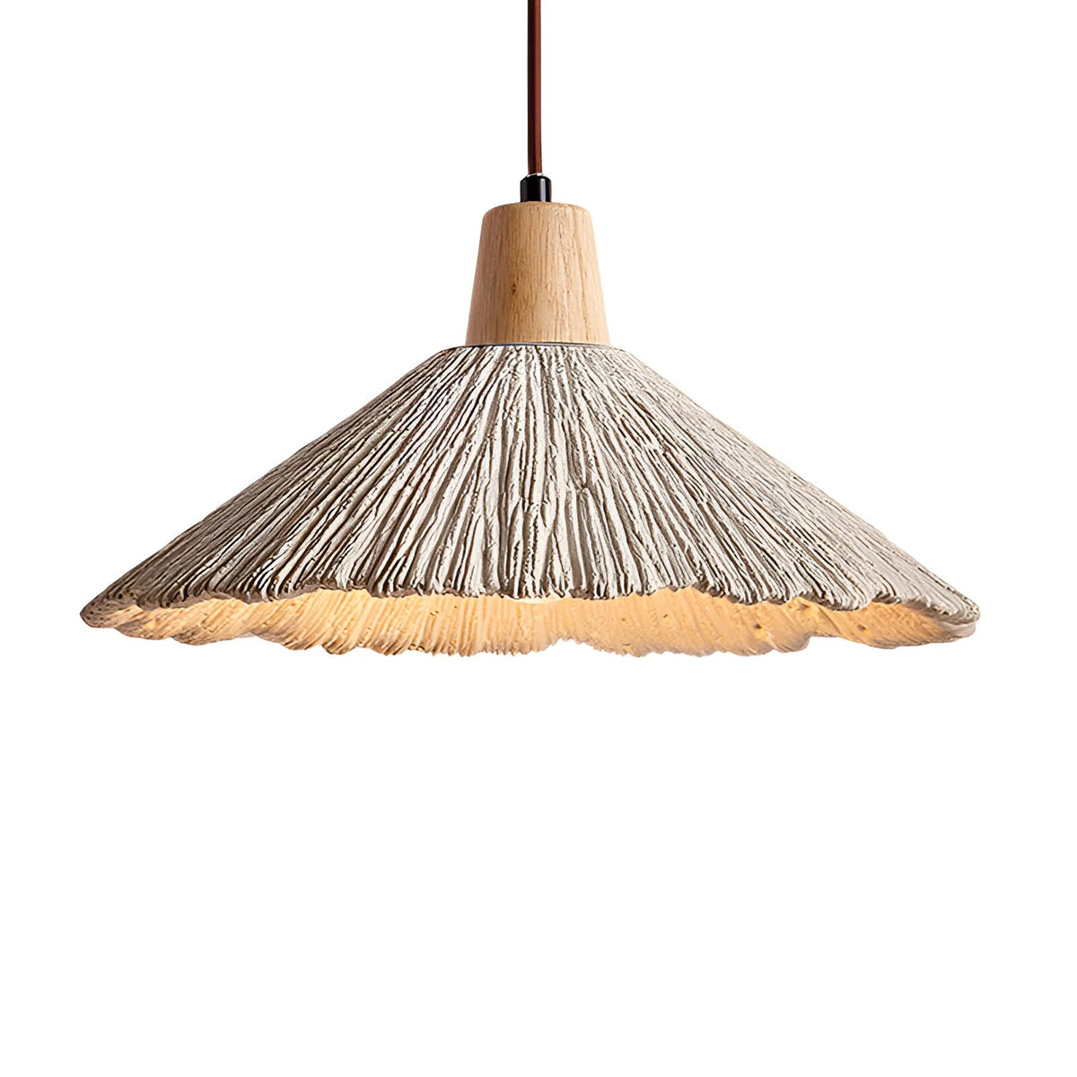 Cream Cement Pendant Light – wabi-sabi finish, warm light, E27 compatible