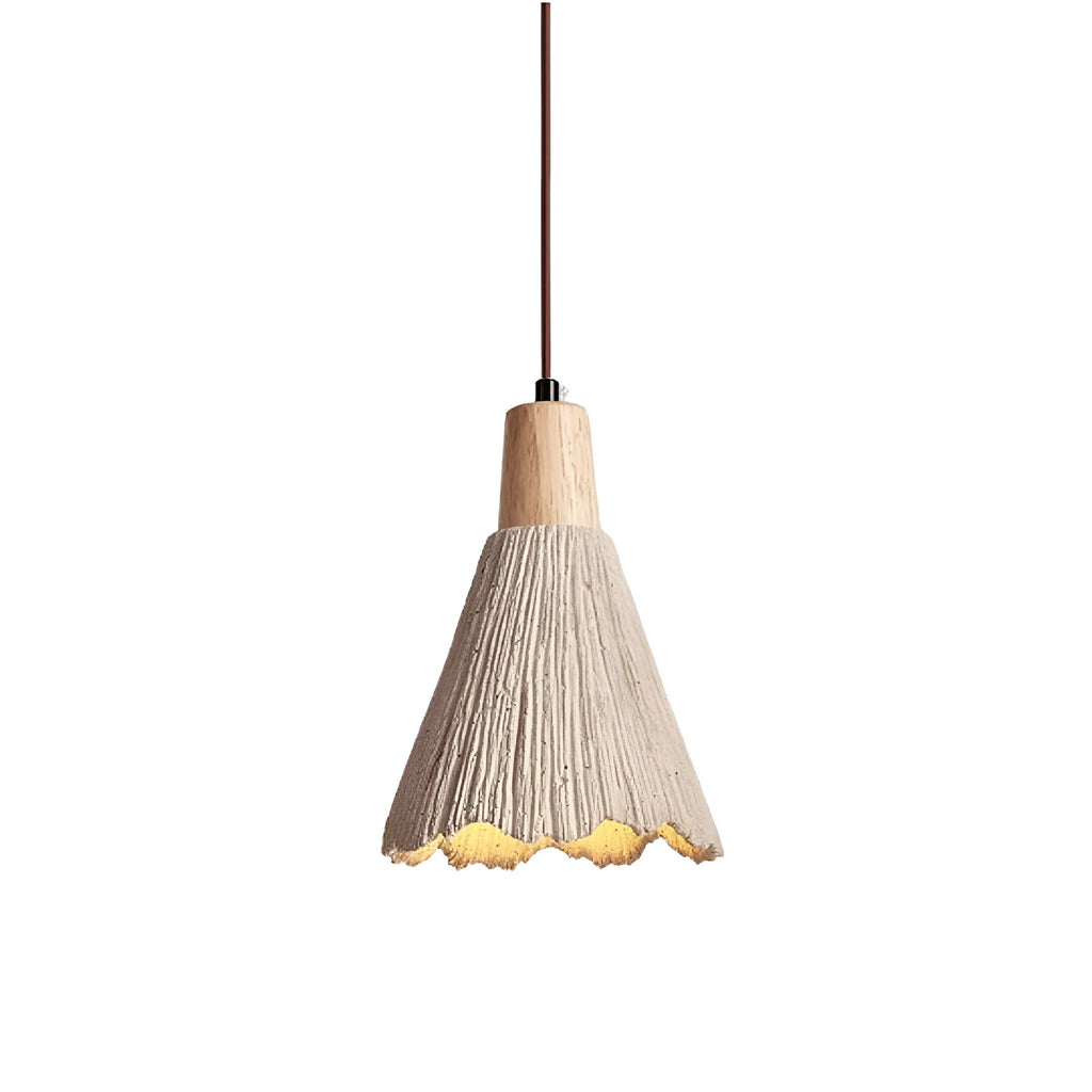 Cream Cement Pendant Light – wabi-sabi finish, warm light, E27 compatible