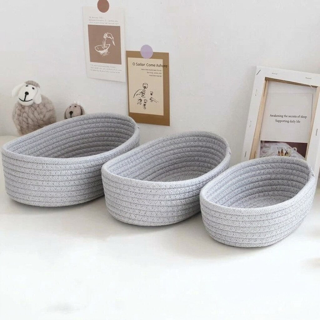 Crochet Bathroom Basket – hand-woven plant fibre, open weave, natural tones