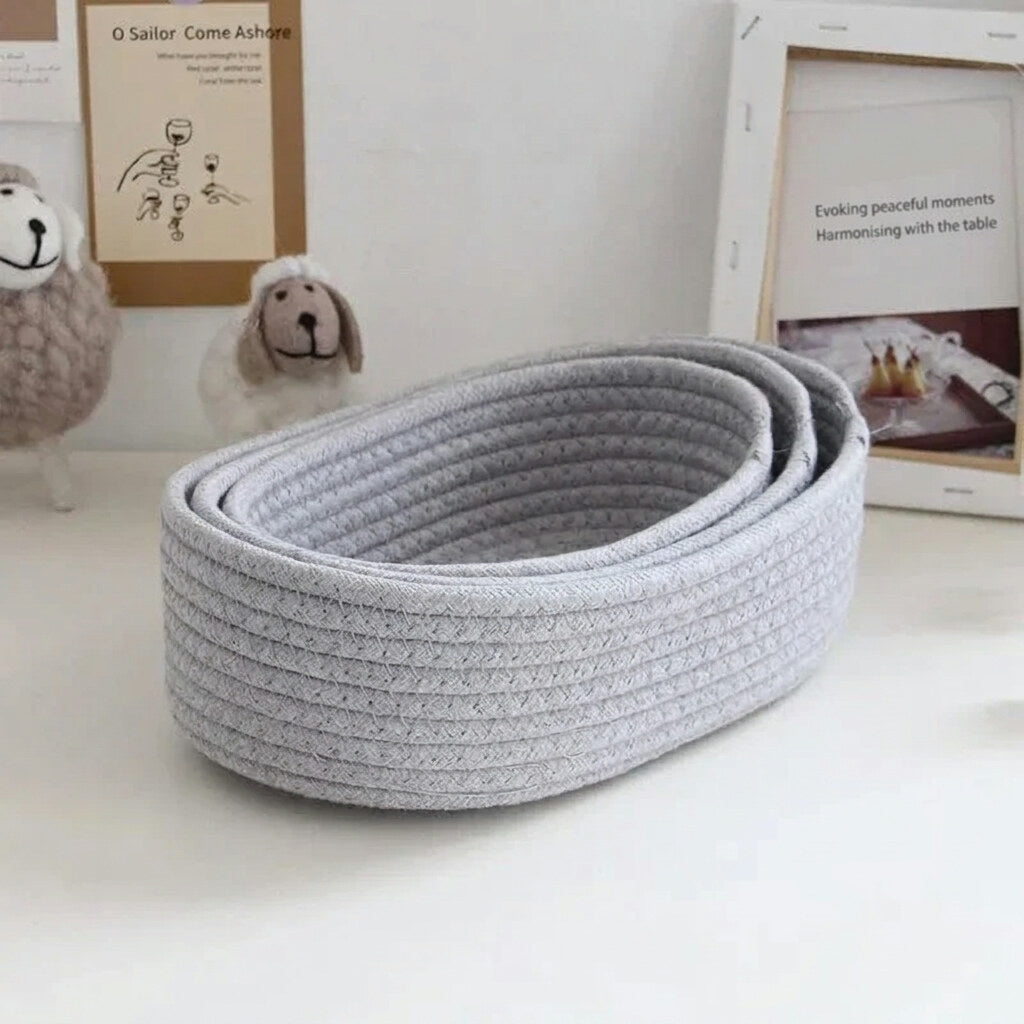 Crochet Bathroom Basket – hand-woven plant fibre, open weave, natural tones