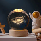 Crystal Ball Night Light – laser engraved, wooden base, warm glow
