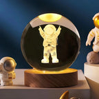 Crystal Ball Night Light – laser engraved, wooden base, warm glow