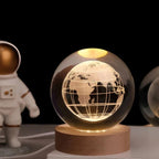 Crystal Ball Night Light – laser engraved, wooden base, warm glow
