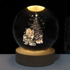 Crystal Ball Night Light – laser engraved, wooden base, warm glow