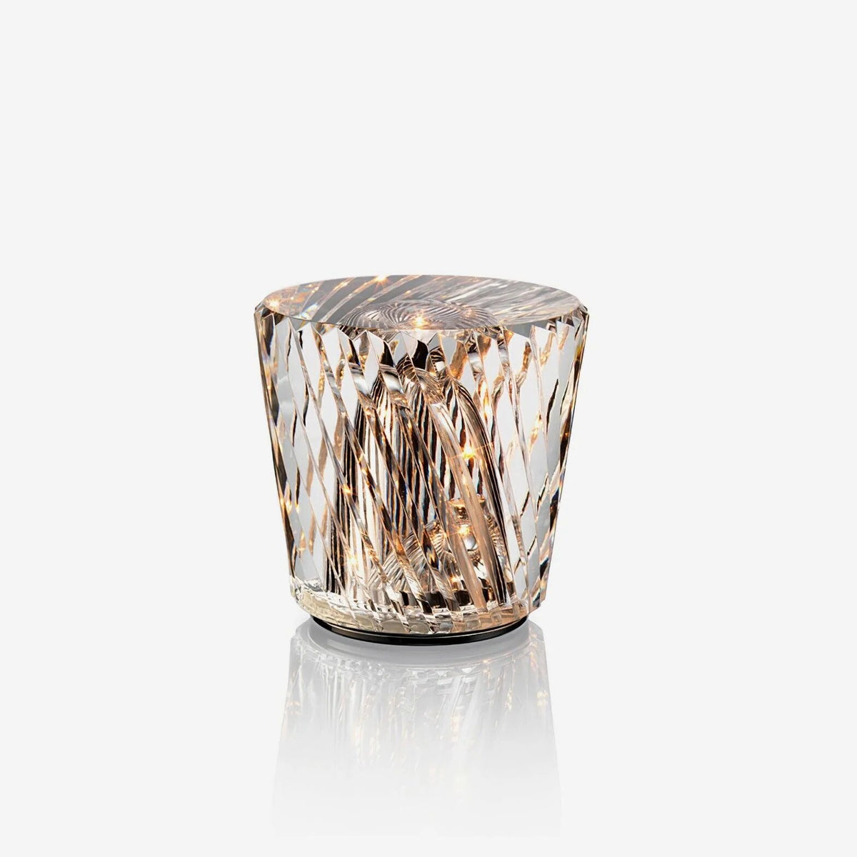 Crystal Bedside Lamp – faceted prism shade, USB rechargeable