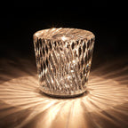 Crystal Bedside Lamp – faceted prism shade, USB rechargeable