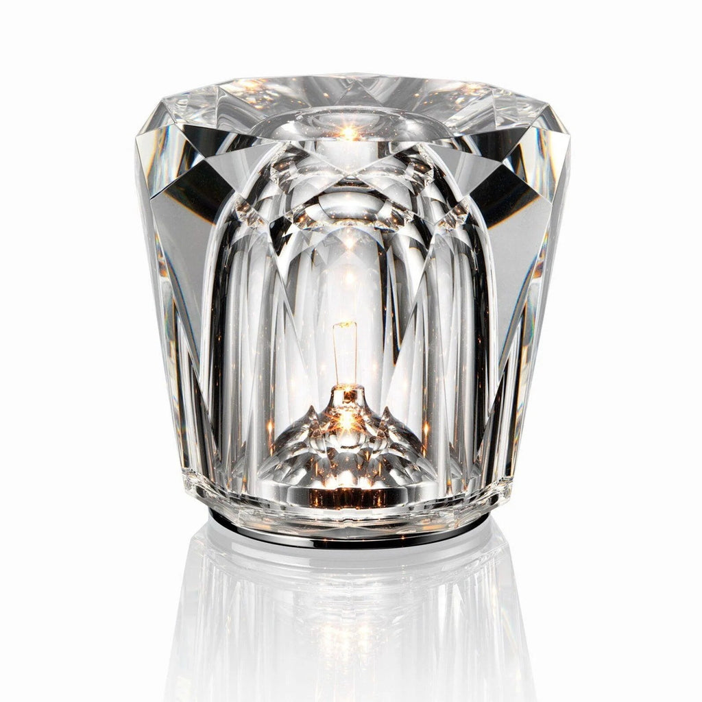 Crystal Bedside Lamp – faceted prism shade, USB rechargeable