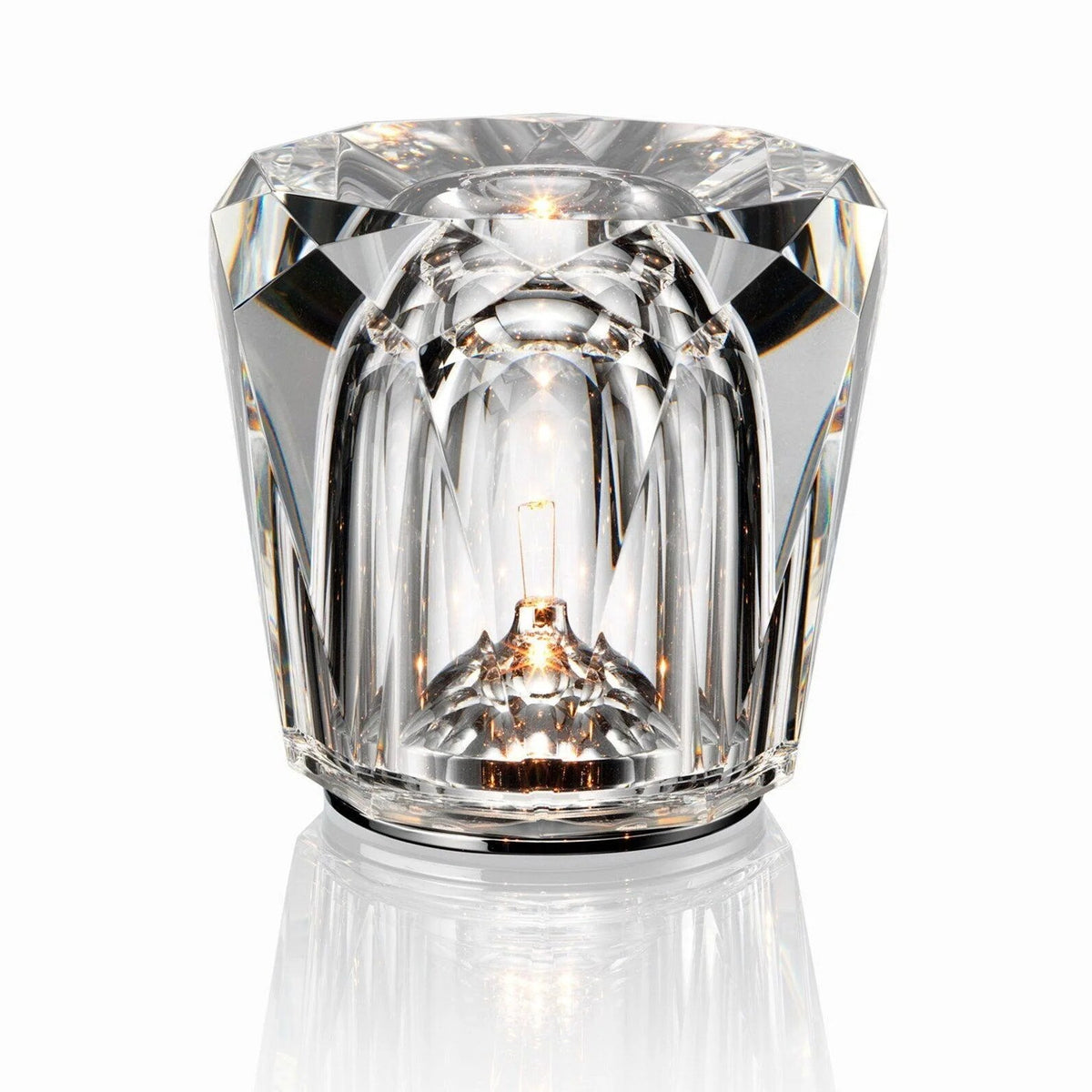 Crystal Bedside Lamp – faceted prism shade, USB rechargeable