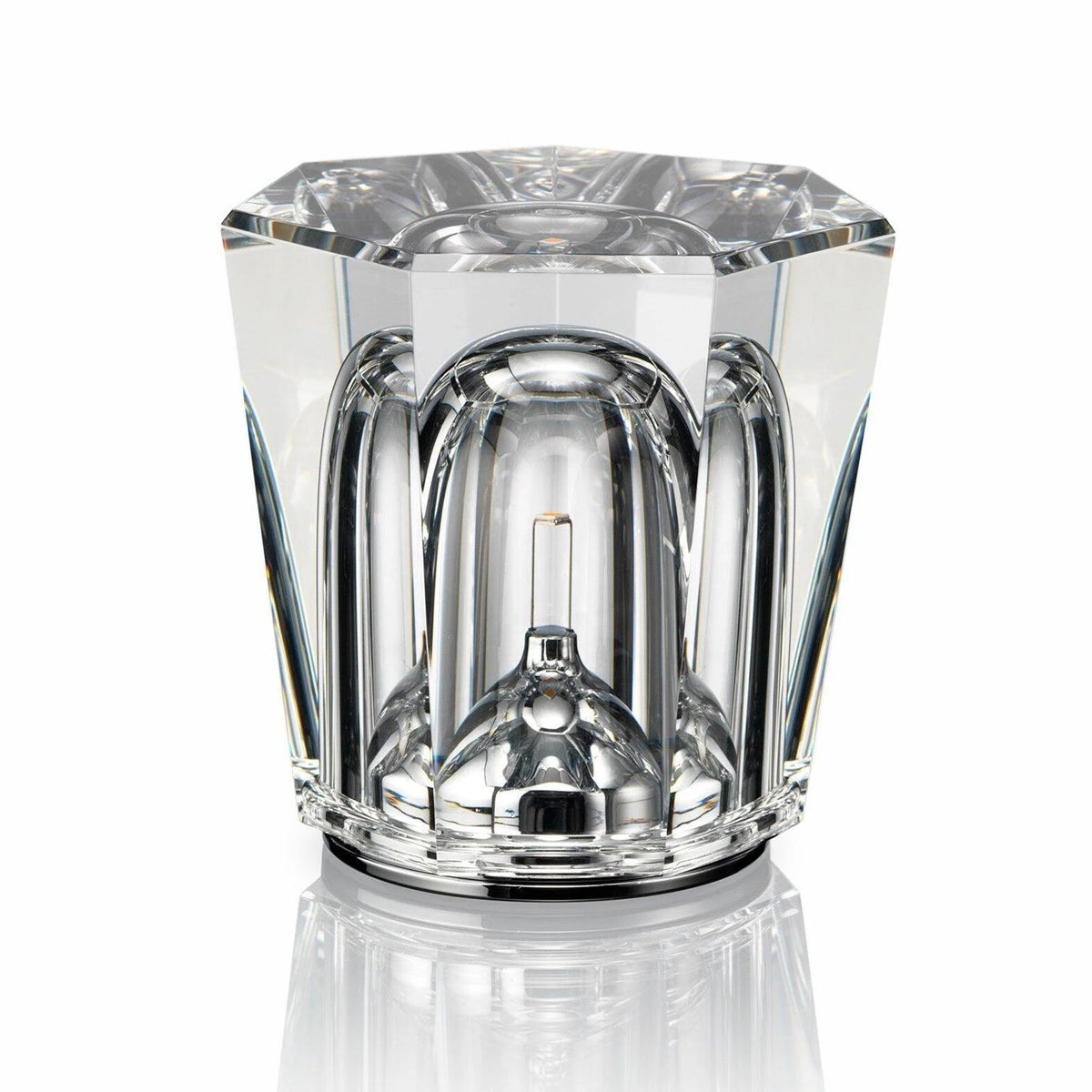 Crystal Bedside Lamp – faceted prism shade, USB rechargeable