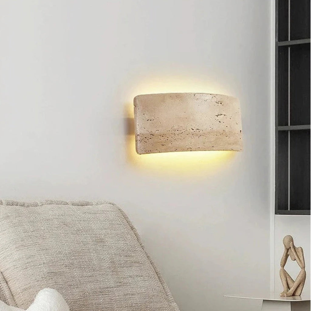 Curved Travertine Wall Light