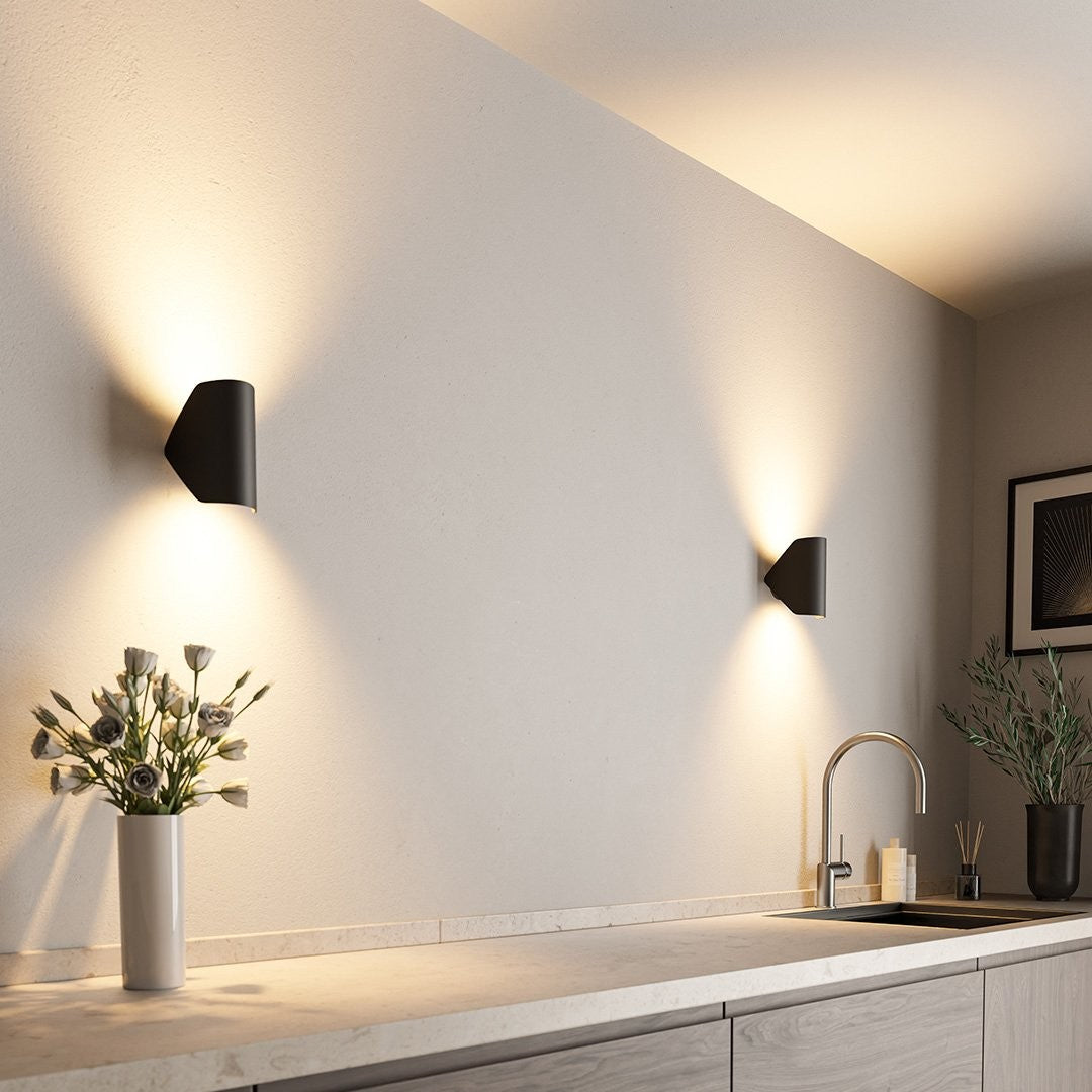 Curved Up and Down Wall Light