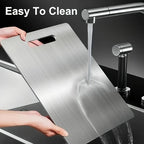 Cutting Board – double-sided, stainless steel, brushed silver