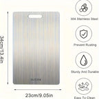 Cutting Board – double-sided, stainless steel, brushed silver