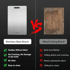 Cutting Board – double-sided, stainless steel, brushed silver