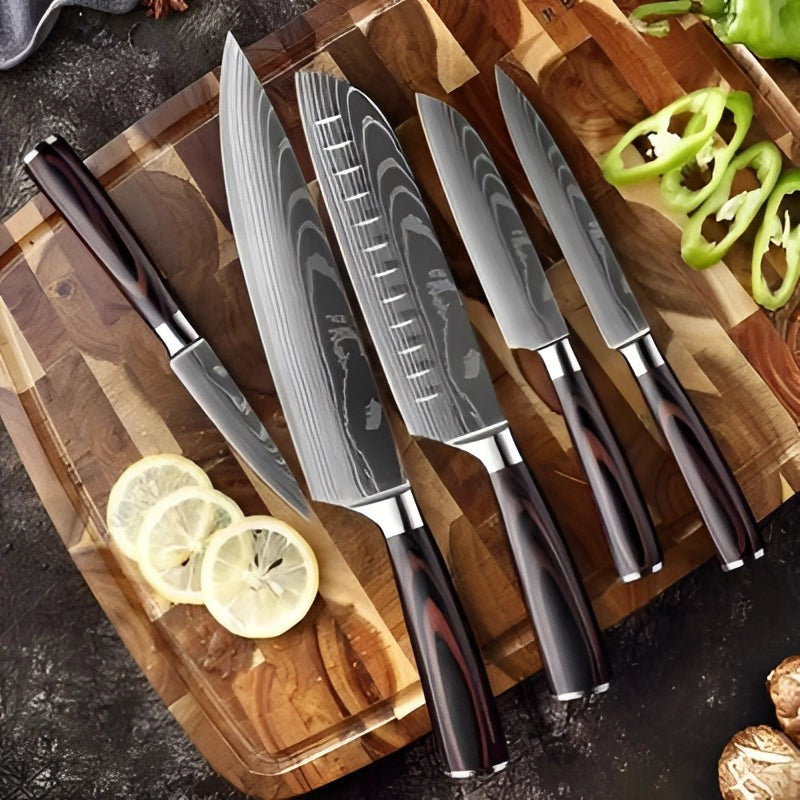 Damascus Pattern Kitchen Knives