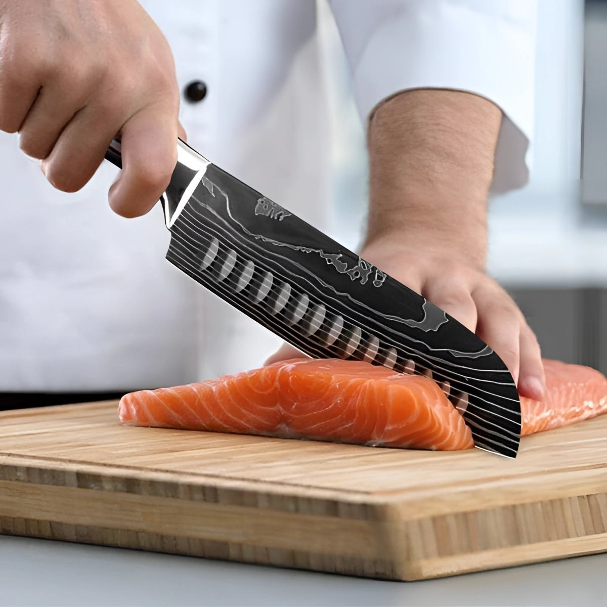 Damascus Pattern Kitchen Knives