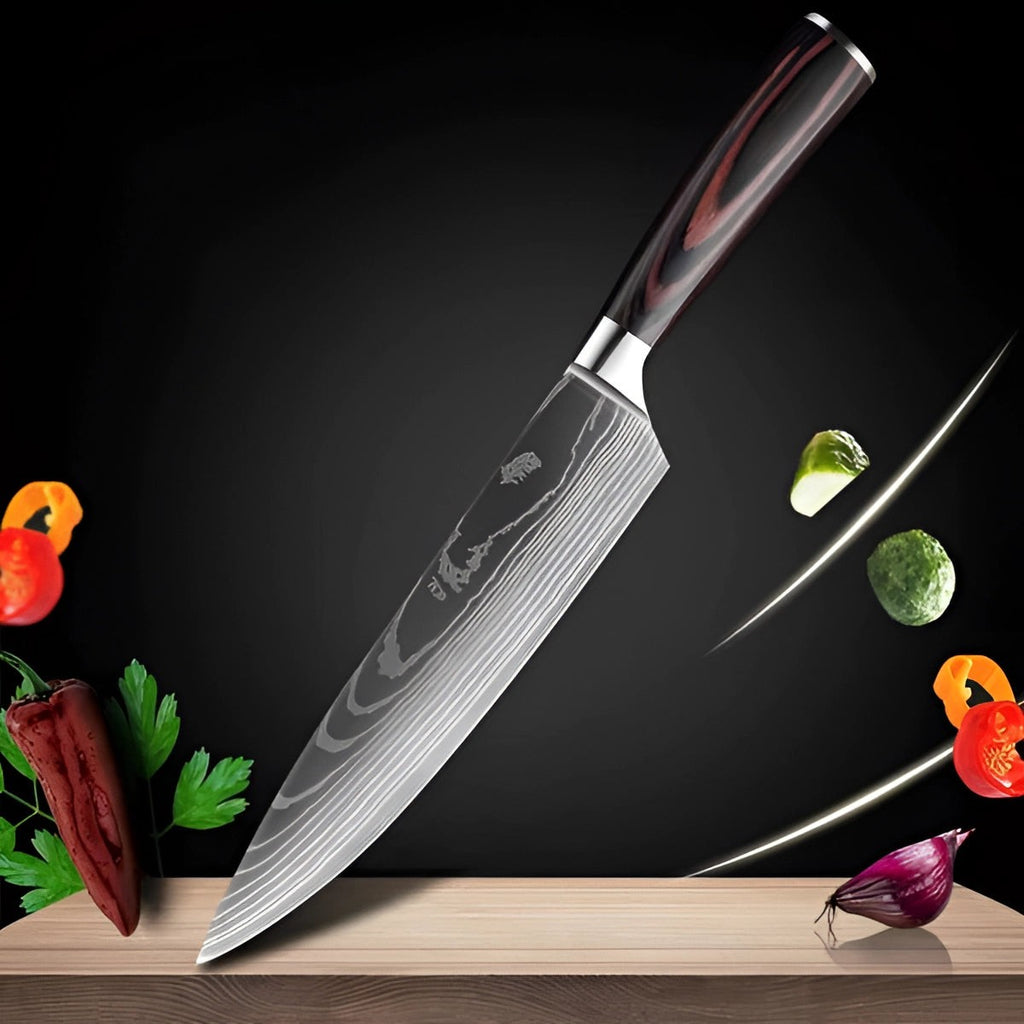 Damascus Pattern Kitchen Knives