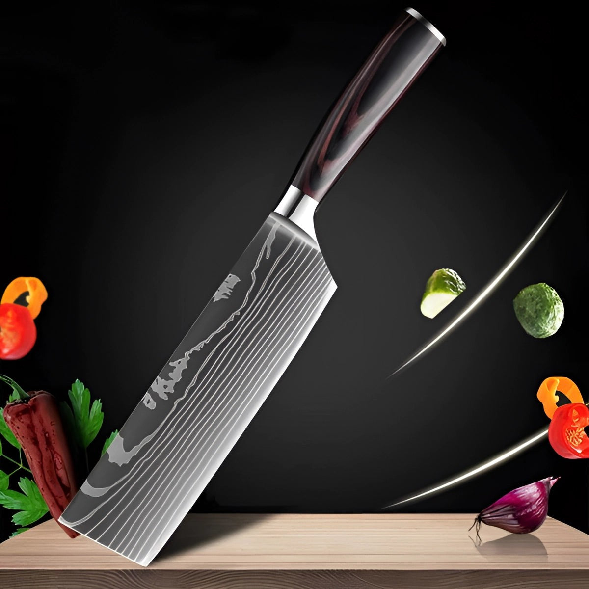 Damascus Pattern Kitchen Knives