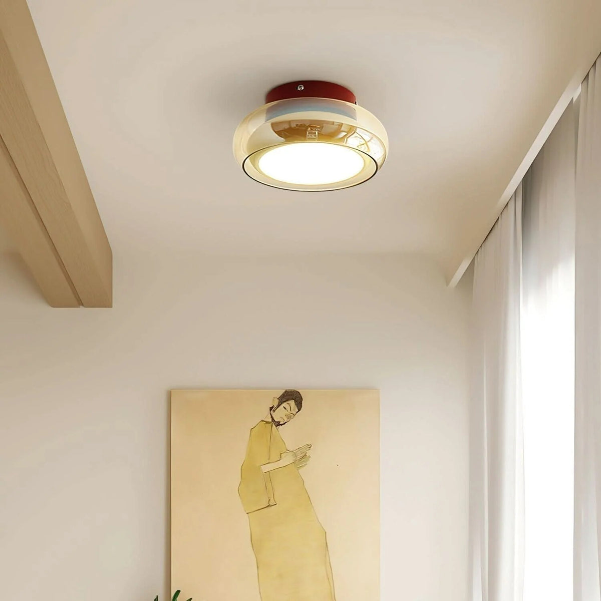 Decorative Ceiling Lamp – retro glass, three colour temperatures