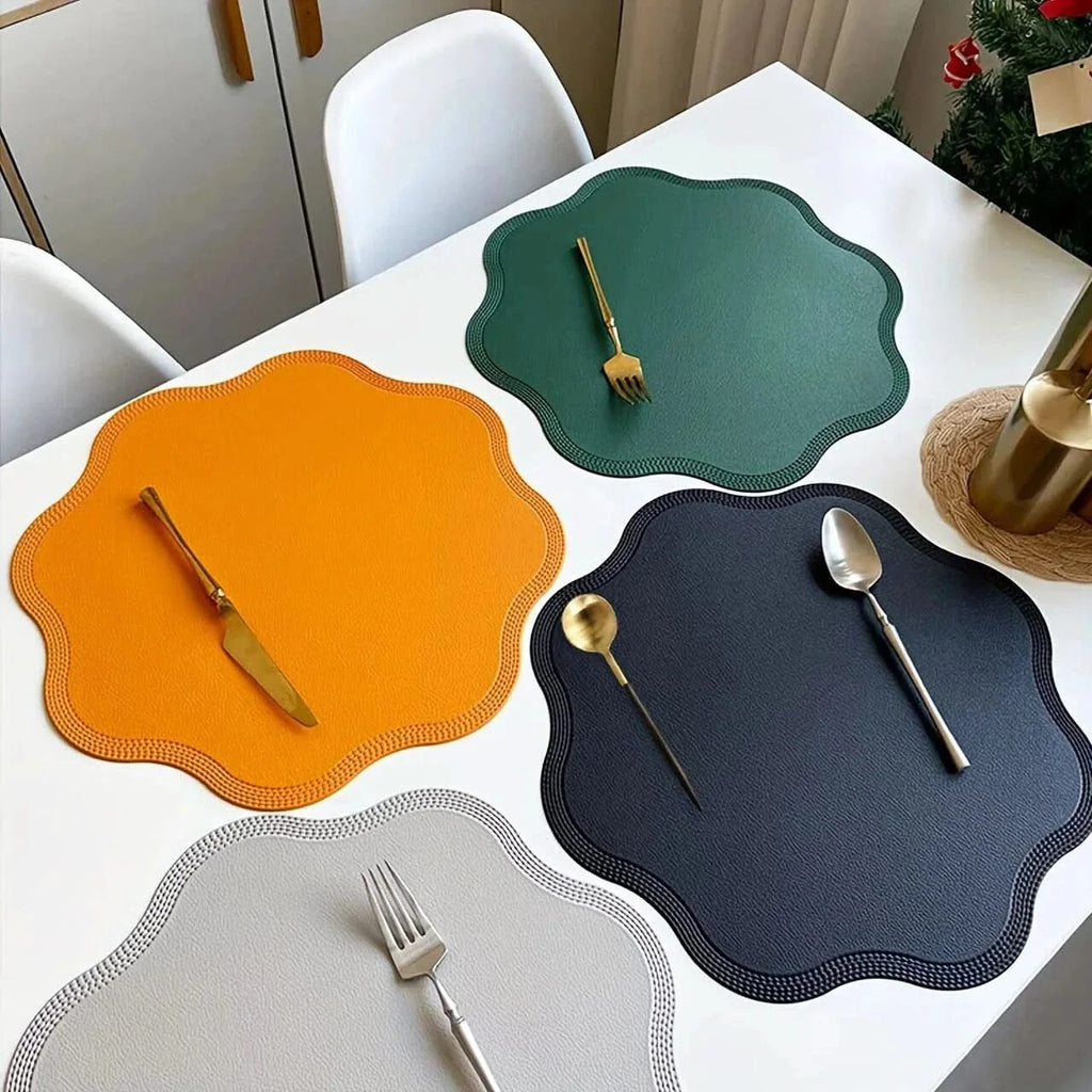 Decorative Textured Placemats – embossed design, waterproof surface