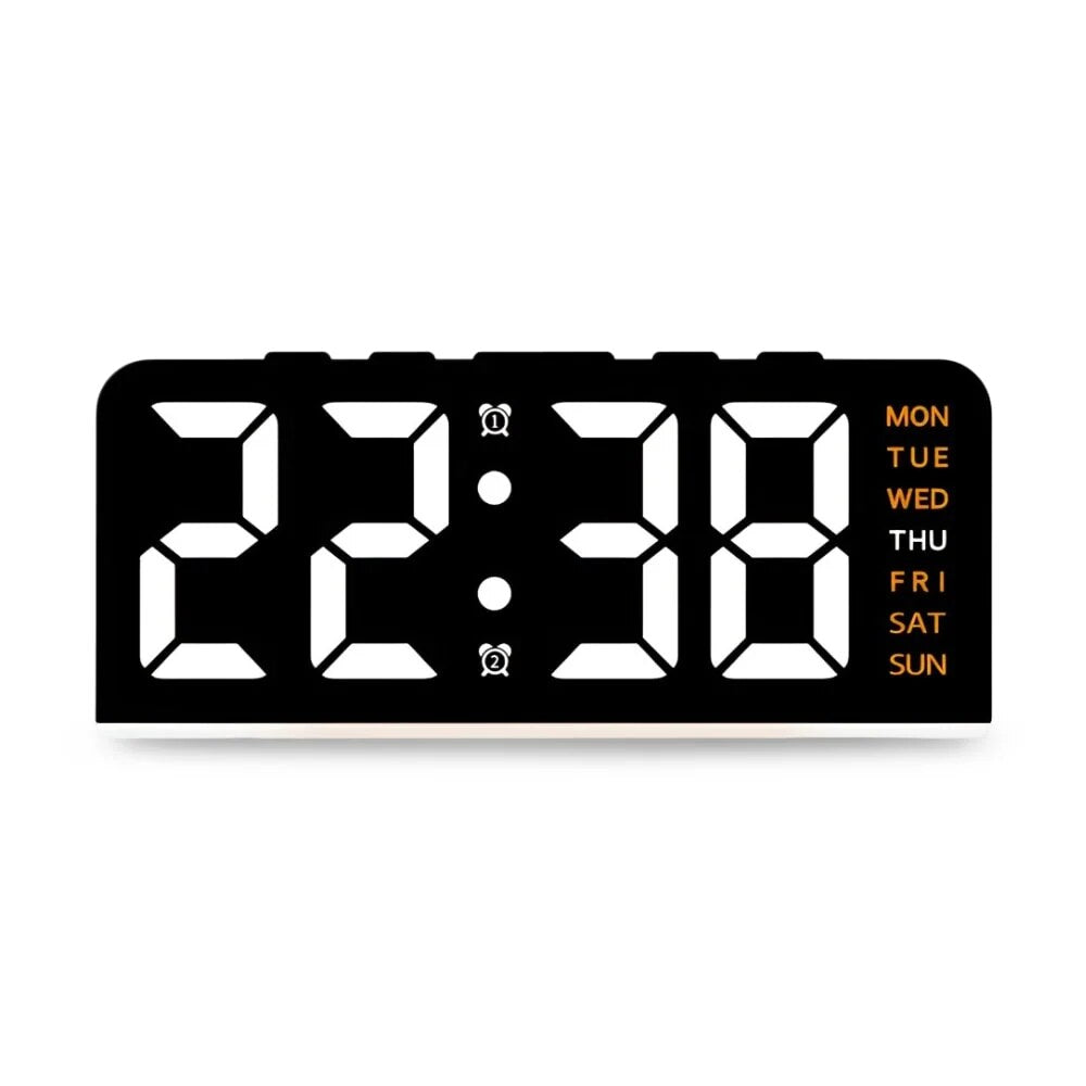 Digital LED Alarm Clock – colour night light, large display