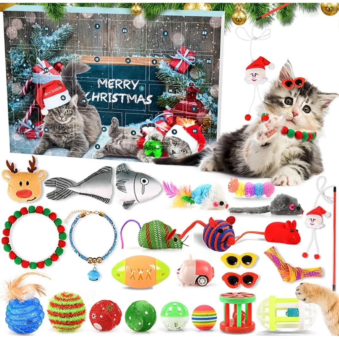 Dog and Cat Advent Calendar – mixed toys for daily play