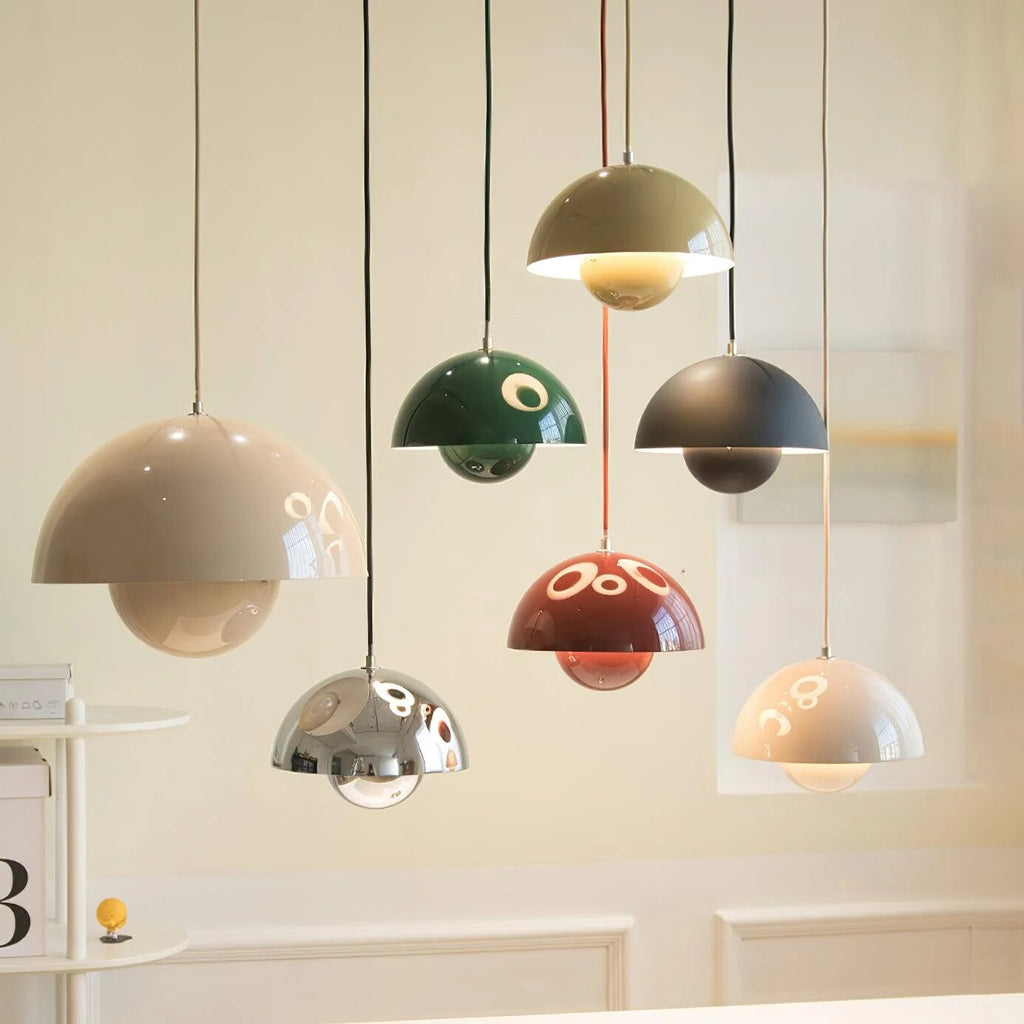 Dome Shade Pendant Light – floating globe diffuser, adjustable cord