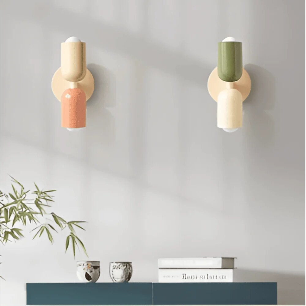 Double-Sided Capsule Wall Light – round backplate, multi-tone options