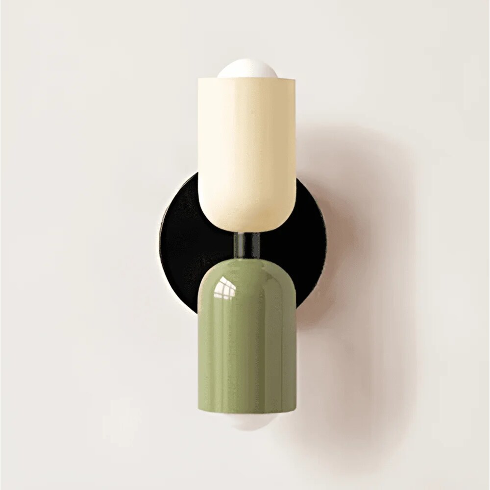 Double-Sided Capsule Wall Light – round backplate, multi-tone options