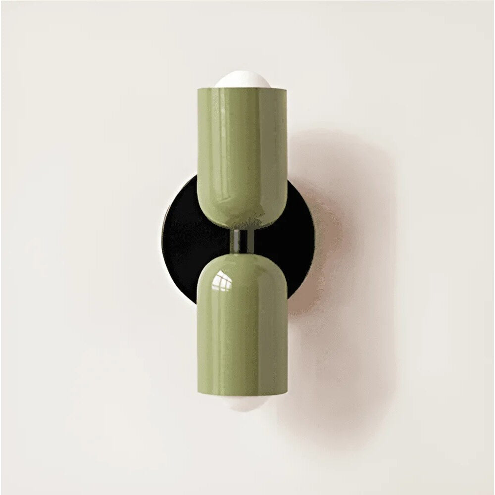 Double-Sided Capsule Wall Light – round backplate, multi-tone options