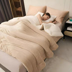 Double-Sided Sherpa Throw – flannel fleece and sherpa, machine washable