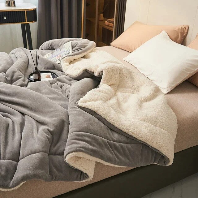 Double-Sided Sherpa Throw – flannel fleece and sherpa, machine washable