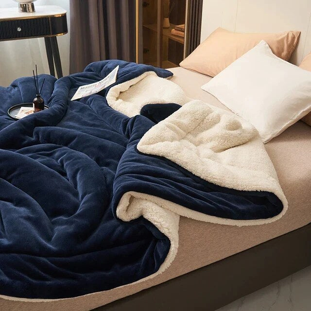 Double-Sided Sherpa Throw – flannel fleece and sherpa, machine washable