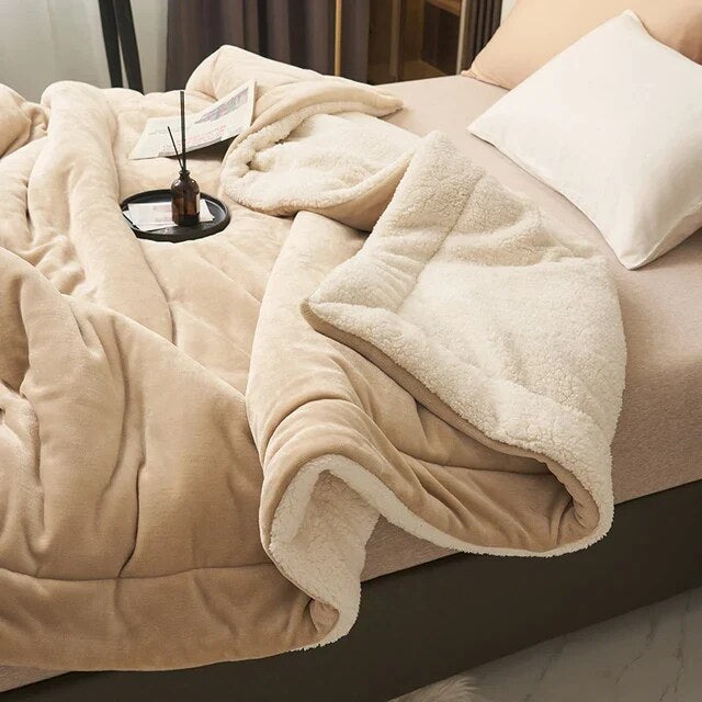 Double-Sided Sherpa Throw – flannel fleece and sherpa, machine washable