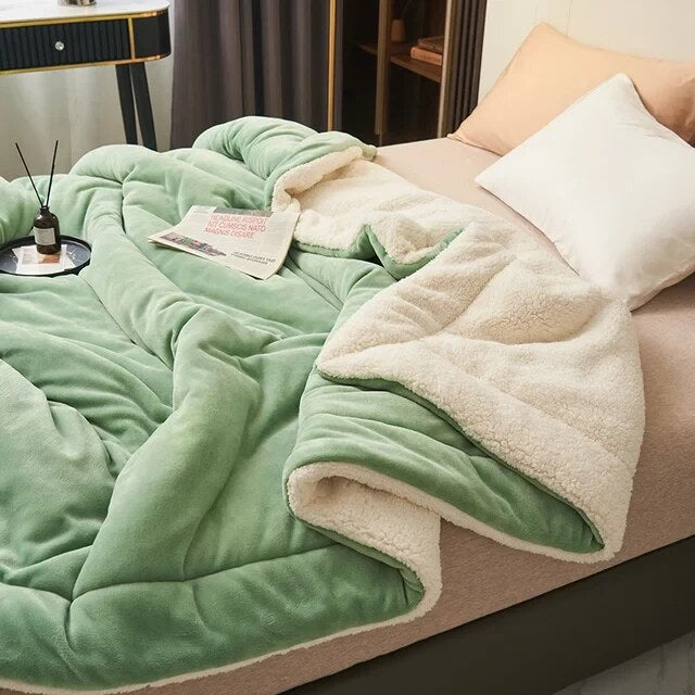 Double-Sided Sherpa Throw – flannel fleece and sherpa, machine washable