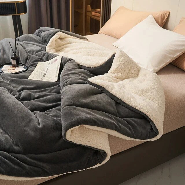 Double-Sided Sherpa Throw – flannel fleece and sherpa, machine washable