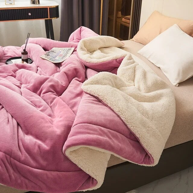Double-Sided Sherpa Throw – flannel fleece and sherpa, machine washable