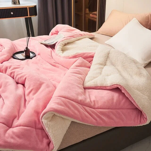 Double-Sided Sherpa Throw – flannel fleece and sherpa, machine washable