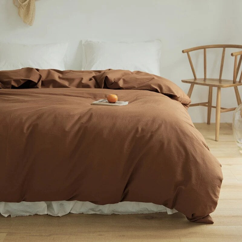Duvet Cover Set – breathable cotton percale, reversible, hidden zip