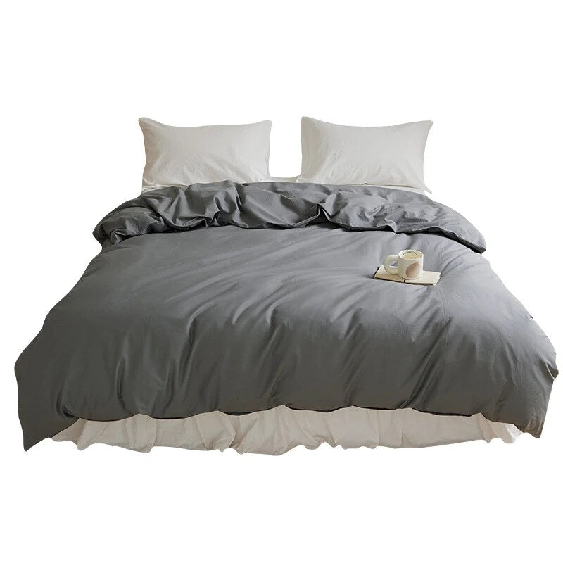 Duvet Cover Set – breathable cotton percale, reversible, hidden zip